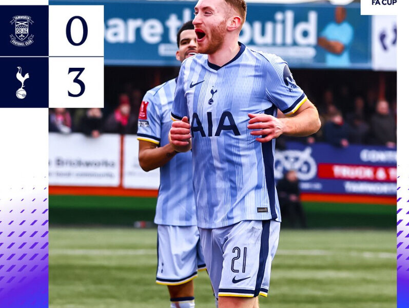 토트넘, FA컵 4라운드 진출 성공… 5부리그 탬워스와 연장전 3-0 승리
