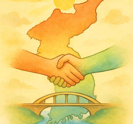 이재명 정부가 윤석열 정부의 ‘8.15 통일 독트린’을 폐기하며 평화 공존의 대북정책으로 전환했다. 이는 이 대통령의 흡수통일론 폐기 주장을 실질적으로 구현한 조치로, 경색된 남북관계의 물꼬를 트는 계기가 될 것으로 전망된다. 사진=쳇GPT