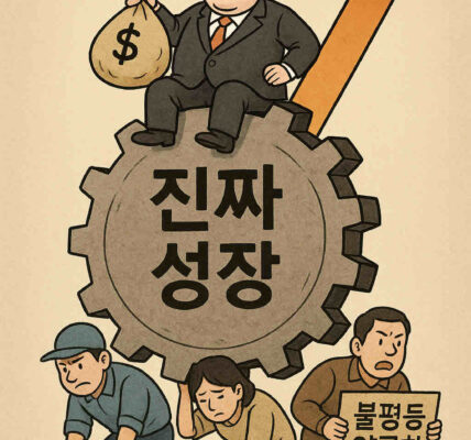 이재명 정부의 '진짜성장' 경제성장전략에 대해 민주노총은 불평등과 양극화 심화 문제를 해결하기에는 한계가 있다고 비판했다. 특히 대기업 중심의 낙수효과에 의존하고 있으며, 노동자와 시민의 삶을 개선할 진정한 성장 전략이 부재하다고 지적했다. 사진=쳇GPT