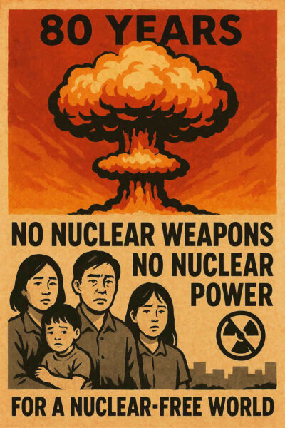 환경운동연합은 원폭 투하 80년을 맞아 핵무기 및 핵발전의 위험성을 경고하며, 특히 한국인 원폭 피해 2·3세에 대한 정부의 소극적인 지원 태도를 비판했다. 이들은 핵 없는 세상은 인류의 지속가능성을 위한 필수 조건임을 강조하며 정부의 책임 있는 자세를 촉구했다. 사진=쳇GPT