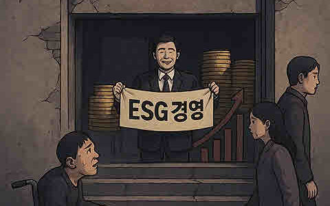 CU 편의점 입구에 높고 가파른 계단이 버티고 있고, 그 앞에서 휠체어 이용자가 절망스레 올려다보고 있다. 사진=쳇GPT