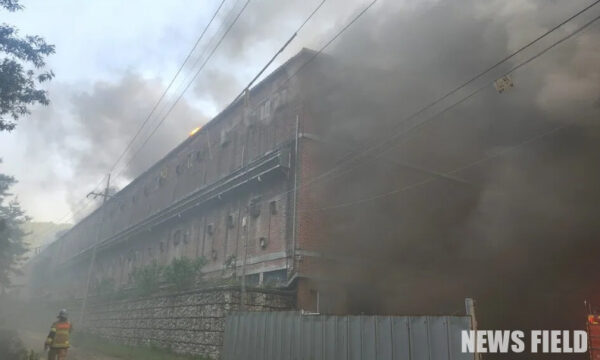 지난 5월19일 오후 경남 합천군의 한 돼지농장에서 난 불로 한국농수산대학교 장기현장실습생 1명이 목숨을 잃고, 돼지 1만3천여마리가 죽었다. 경남소방본부 제공