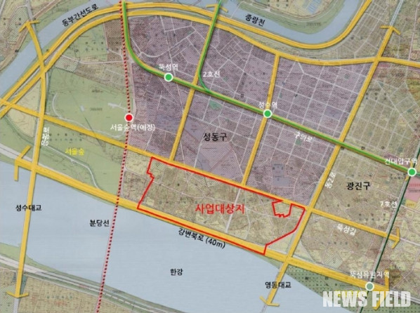 성수1구역 재개발사업지 위치도. 서울시 제공