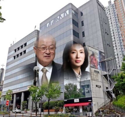 지정자료 허위 제출 의혹이 제기된 2021~2023년 사이, 래이앤코 주소(서울 중구 만리재로 161, 3층)는 현재도 동일하다. 성래은 부회장(오른쪽)이 대표를 맡은 영원무역홀딩스(중구 만리재로 159)와 성기학 회장(왼쪽)이 대표인 영원무역 본사 건물과 맞닿아 있는 모습.