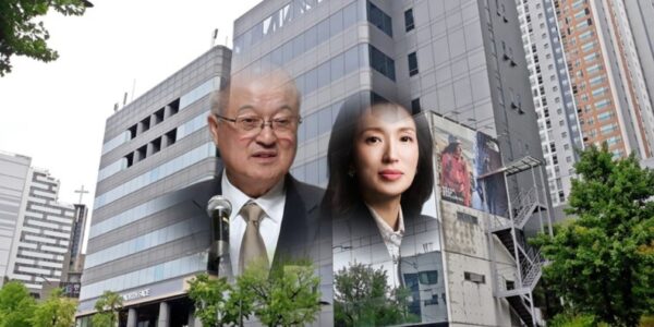 지정자료 허위 제출 의혹이 제기된 2021~2023년 사이, 래이앤코 주소(서울 중구 만리재로 161, 3층)는 현재도 동일하다. 성래은 부회장(오른쪽)이 대표를 맡은 영원무역홀딩스(중구 만리재로 159)와 성기학 회장(왼쪽)이 대표인 영원무역 본사 건물과 맞닿아 있는 모습.