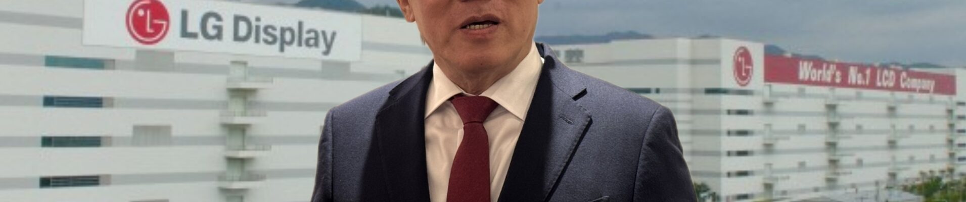 정철동 LG디스플레이 대표이사 사장과 LG디스플레이 구미사업장 전경. 그래픽=뉴스필드