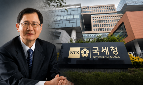 서울지방국세청 조사4국이 금호석유화학 본사에 대한 특별 세무조사에 착수한 가운데, 박찬구 금호석유화학그룹 회장(왼쪽)과 서울지방국세청 전경. (사진=금호석유화학·국세청 제공, AI 이미지 합성)